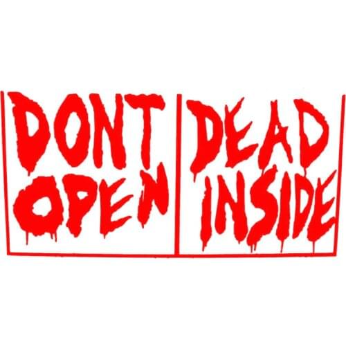 16cm*7.7cm Walking Dead DONT OPEN DEAD INSIDE Fashion Vinyl Decal Motorcycle Car Sticker S8-1077
