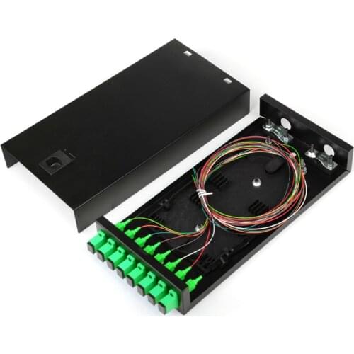 2PCS/ 8 Port Fiber Patch Panel Desktop Pigtail Optical Fiber Terminal Box with SC FC LC ST Pigtail Factory wholesale