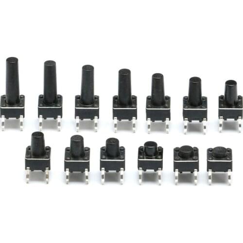 20pcs/lot 6x6x4.3//5/6/7/8/8.5/9/10/11/12/13/14/15 MM Tact Switch Push Button Switch Micro Tactile Switch Momentary Power switch