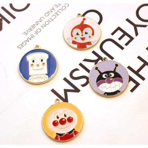 6pcs/lot Colorful round cards cute doll Enamel for Fashion DIY Earring Jewelry Handmade Finding XL729