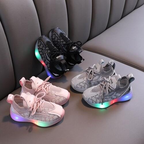 Baby Toddler Shoes Unisex Led Light Up Shoes Children Breathable Glowing Casual Lightweight Sneakers Boys Luminous Sole Sneakers