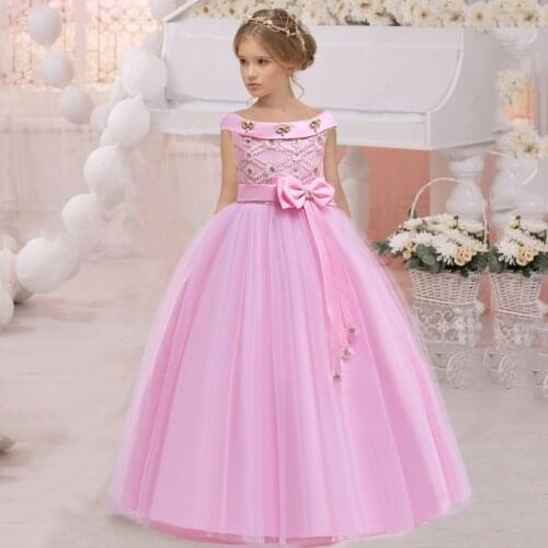 2021 Summer Girls Dress Long Sleeve Kids Dresses For Girls Princess Dress Evening Party And Wedding Dress Elegant 9 10 12 Years