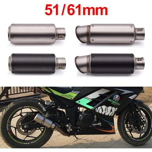 For Kawasaki Ninja GPZ500 EX500 650R ER6F ER6N 250 300R Universal 51mm 61mm modified motorcycle exhaust pipe with DB Killer