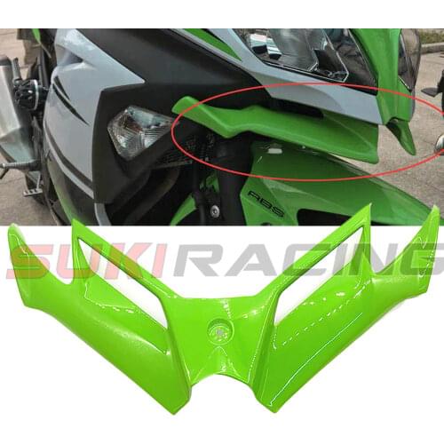For Kawasaki Ninja 250 300 Front Aerodynamic Winglets Windshield Fairing Wing Ninja250 300 2013 2014 2015 2016 2017 MotoGP Style