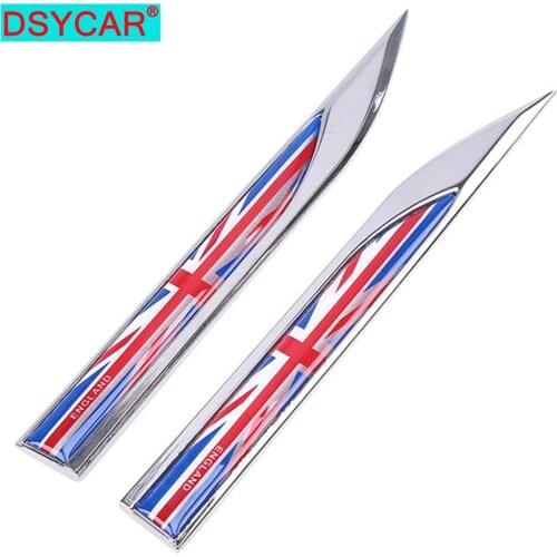DSYCAR 1Pair England Flag Car Trunk Side Wing Metal Emblem Badge Sticker Decal for Car Motorcycle Sticker