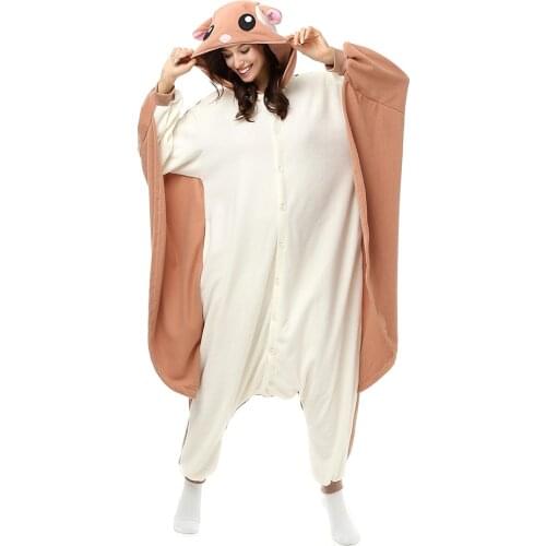 Unisex Flannel Adult Onesie Pyjamas Women One Piece Flying Mouse Anime Animals Cute Cartoon Cosplay Winter Sleepwear Pajama Set