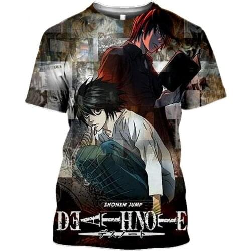 Death Note Anime T Shirt Clothes Tops Camisetas Manga For Men Ropa Hombre Clothing Homme Tee Camisa Masculina Verano Roupas
