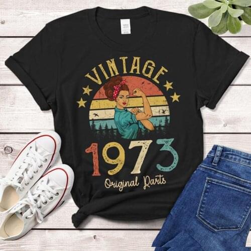 Vintage 1973 Quarantine Edition T-Shirt Rosie Women 48 Years Old 48th Birthday Gift Idea Mom Wife Daughter Funny Retro Tshirt