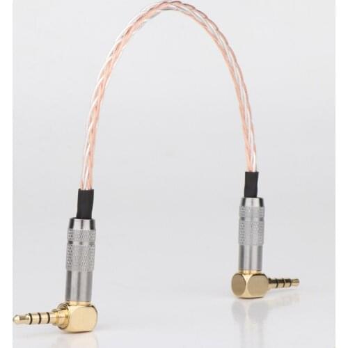 HIFI High Quality AUX Cable 8Cores OCC 3.5mm Male to Male Stereo AUX Cable 3.5 Right Angled For Headphone Amplifier Audio Cable