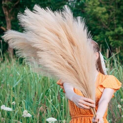 1PC Artificial Pampas Grass Reed Plant Wedding Bouquet Home Room Christmas Decor Outdoor Garden Vase Decorations DIY Accessories