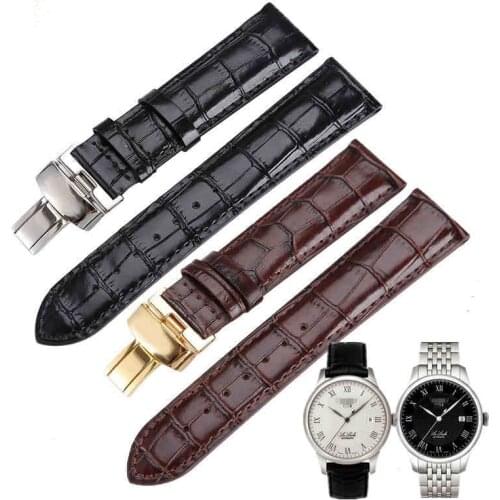 Leather Watchband Black Brown Watch accessories For Tissot 1853 Watchbands T41/T17/T065/T063 leather watchband for Tissot1920mm