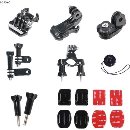 16 in 1 Front Side Helmet J-shaped Buckle Base Mount Adapter Set For GoPro Hero 8 7 6 5 Xiaomi Yi 4K SJCAM Camera Accessories