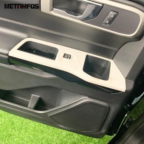 For Ford Explorer 2020 2021 Carbon Fiber Window Lift Switch Cover Trim Inside Armrest Decoration Frame Accessories Car Styling