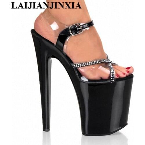 LAIJIANJINXIA Summer New Womens Platform Sandals Pole Dancing Shoes 8 Inch High Heels Shoes Nightclub Dance Shoes E-048