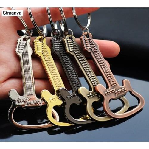 Hot Women New Guitar Opener Top Quality Metal Key Chain Car Charm Accessories New Men Best Gift Jewelry K1916