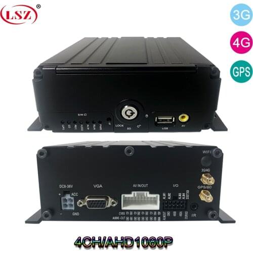 LSZ MDVR - Car Mobile dvr AHD 1080P GPS 4CH Hard Drive 4G with I / O Alarm Monitoring System