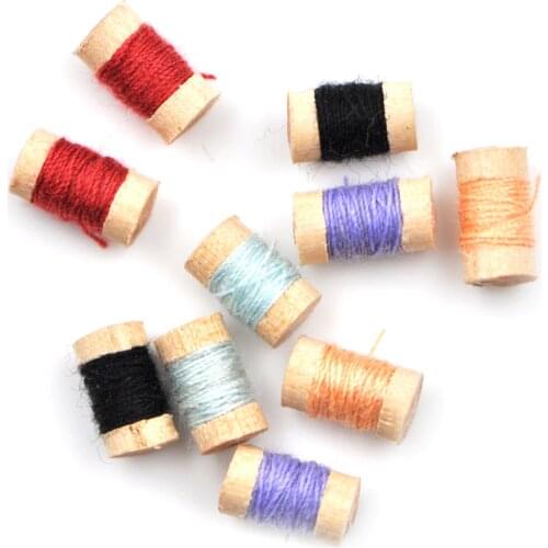 1:12 Scale Miniature Decor Miniature Wooden Sewing Tools Kit Decor Kids Gift for Doll Accessories Dollhouse