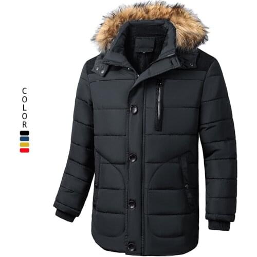 Jacket Male Winter Parkas Men -20 Degree Jacket Hooded Outdoor Thick Warm Padded Snow Coat Plus Velvet Oversized M-5XL