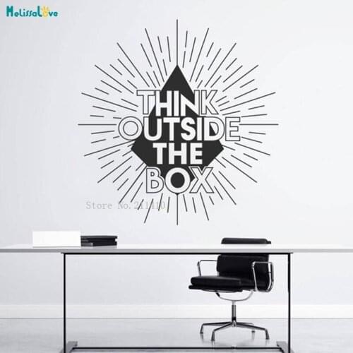 Think Outside the Box Wall Sticker New Design Decal Decor for Office Motivation Lettering Removable Vinyl Art Muurals YT1010