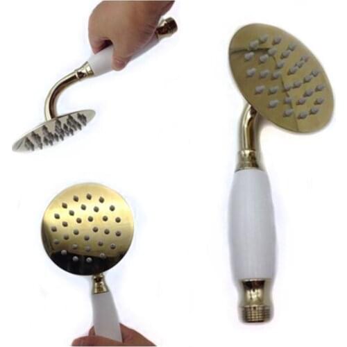 Shower Head Stainless Steel Gold Plated Handheld Shower Luxury Batnroom Hand Shower Head with Ceramic