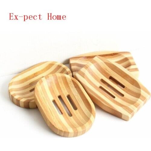 Natural Bamboo Soap Dish Soap Tray Holder Rack Plate Box Container for Bath Shower Bathroom