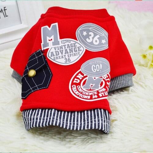 Pet Dog Clothes for Small Dogs Letter Pet Puppy Coat Baseball Jacket Winter Clothing for Dog Yorkie Casual Vest