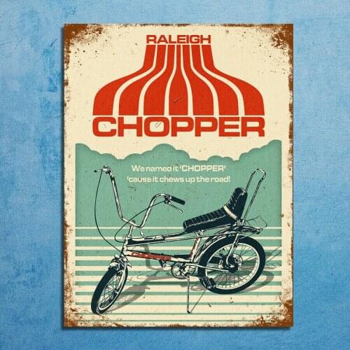 Chopper Bike Motor Tin Sign Classic Vintage Motorcycle Club Garage Art Decor Iron Plate Paintings Bar Cafe Metal Plaques