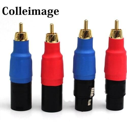 Colleimage Hifi 4x Neutrik XLR Plug to RCA plug XLR Male And Female Pair RCA male Balanced Audio Converter