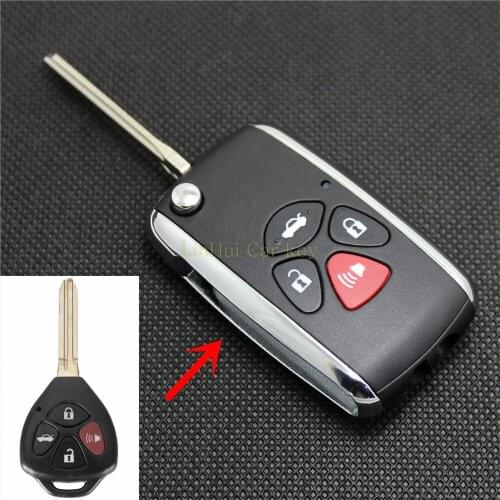 PINECONE Key Case for TOYOTA RAV4 CAMRY AVALON MATRIX COROLLA Car Key 2 Buttons Metal Side Modified Remote Key Shell Cover 1 PC