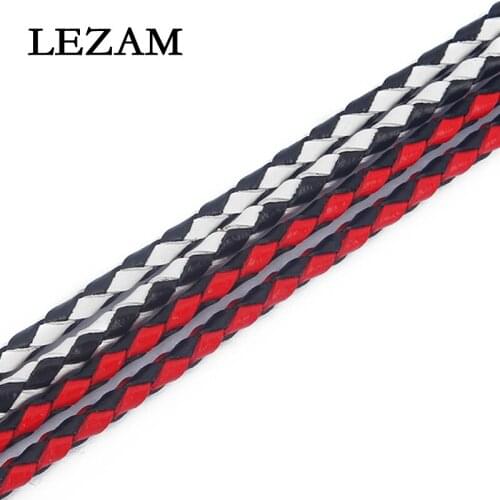 1meter 3mm Genuine Leather Cord Bolo Braided Weaved Thread Round Cord For Necklace Bracelet Jewelry Making Material