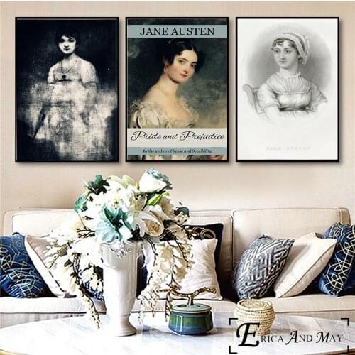 The Portrait Of Jane Austen Posters and Prints Wall art Decorative Picture Canvas Painting For Living Room Home Decor Unframed