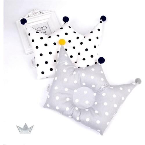 Newborn Baby Nordic INS Shaping Pillow Cute Crown Shape Backrest Cushion 0-1 Years Old Anti-head Correction Pillow Baby Bedding