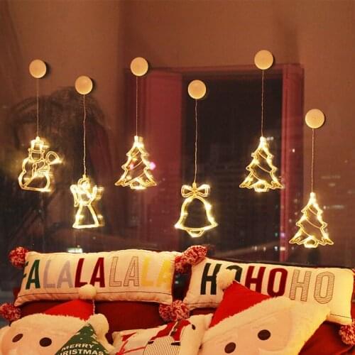 LED Santa Bell Elk String Light Christmas Tree Decoration Pendant Lights Home Party Ornament 2021 Navidad Xmas Gift New Year