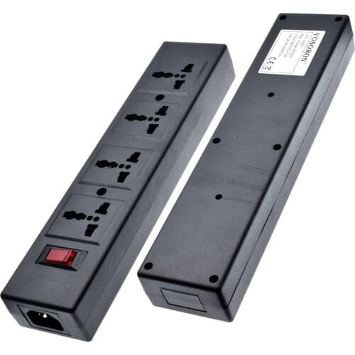4 Ways PDU Power Strip Universal Power Strip with overload protector 4 Port Socket Outlet extend with Circuit Breaker Switche