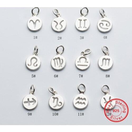 UQBing Fashion Genuine 925 Sterling Silver 12 constellations Pendant Charm Beads For DIY Bracelet Bangle Necklaces Women Jewelry