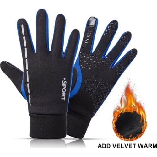 GOBYGO Cycling Gloves Reflective Design Keep Warmth Stretch Knit Comfortable Fingertip Touch Screen Sensitive Riding Gloves