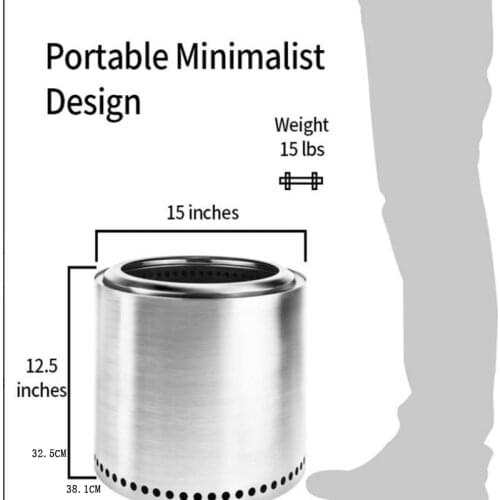 Yjj Big Grill Wood Burning Stove Outdoor Heater Heating Bonfire Portable Fire Pit Lightweight Backpacking Camping Furnace