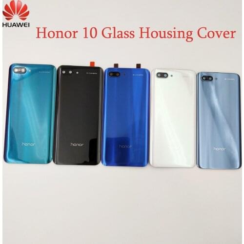 Back Glass For Huawei Honor 10 Back Cover Housing With Rear Camera Glass Lens Honor10 Battery Door Back Cover COL-L29 Replacemet