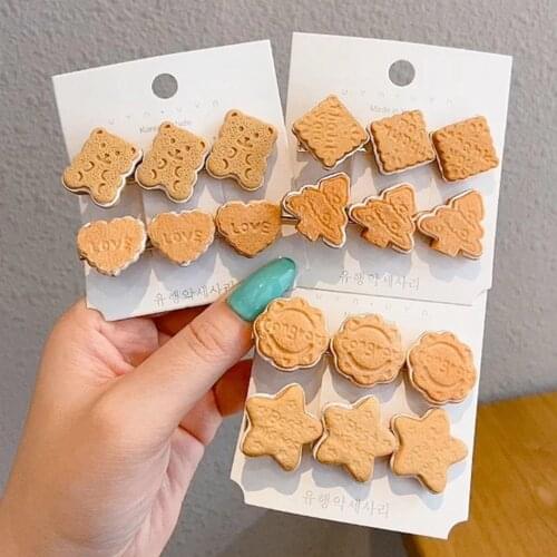 New Girl Child Cute Sand Biscuit Hairpin Simple Side Top Hair Clips Headdress Hair Ornament Fashion Hair Accessories