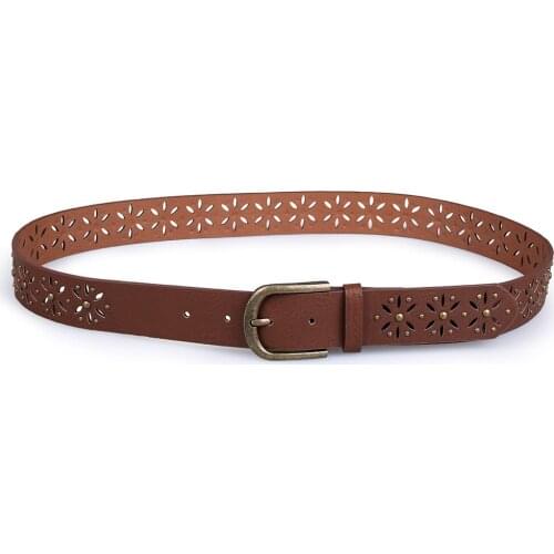 Women Fashion Cummerbunds Hollow PU Belt Coat Dress Waist Decoration DIY Jeans thin Leather belt BL530