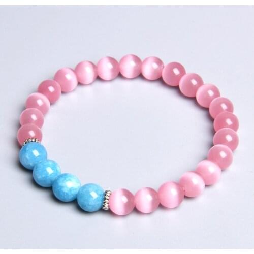Ladies Women aquamarines cat eye beads bracelet cute simple trendy korean design girl women bracelets jewelry dropshipping gifts