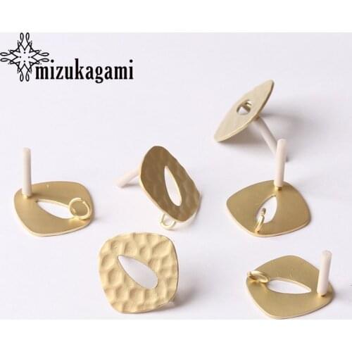 Zinc Alloy Golden Hollow Geometric Earrings Base Earrings Connector 20mm 6pcs/lot For DIY Fashion Earrings Making Accessories
