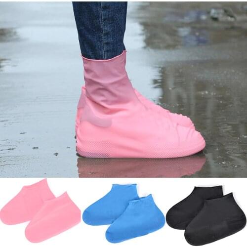 1 Pair Reusable Latex Waterproof Rain Shoes Covers Slip-resistant Rubber Rain Boot Overshoes S/M/L Shoes Accessories Anti-slip