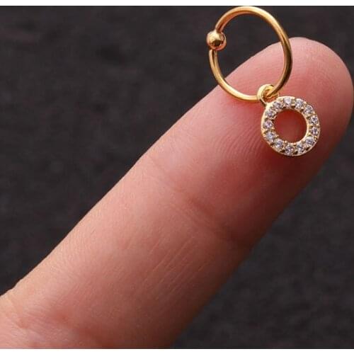 1 PCS Trendy Micro Pave CZ Circle Charm Ear Bone Hoop Cuff Earring for Women Men Classic 8mm Closed Circle Piercing Ear Jewelry