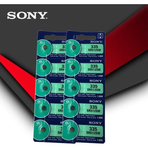 10pc Sony 100% Original 335 SR512SW 1.55V Silver Oxide Button Cell Coin Battery MADE IN JAPAN