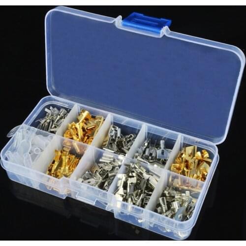 150Pcs/Set Male and Female Car Spade Connector Splice Crimp Wire Terminals Assortment with Insulating Sleeve for Motorcycle Bike