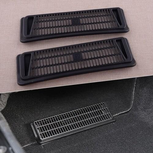 2Pcs Car Black Under Seat Air Flow Vent Outlet Intake Filter Protection Cover ABS Plastic Fit For Tesla Model Y 2020 2021