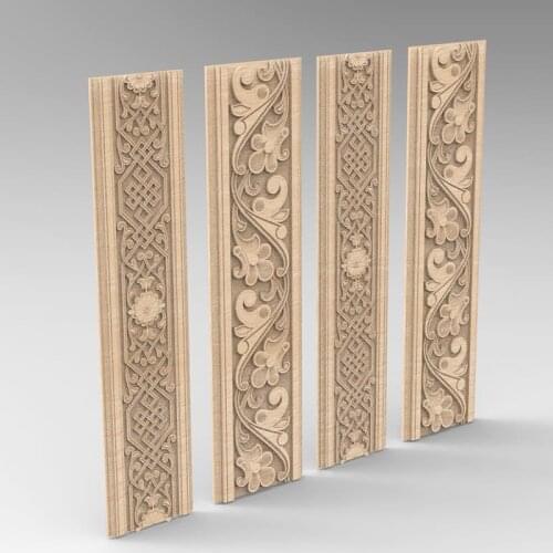2pcs Carving decor pannel 3D model relief for CNC router engrave Artcam Aspire type3 in STL format file