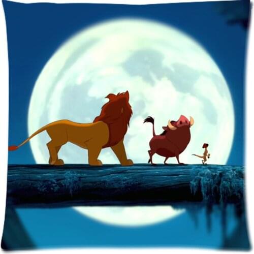 45cm*45cm Square Cotton Linen Pillow Cover Home Sofa Car Seat Lion King Throw Pillow Case Decorative Cushion Covers