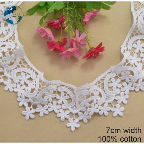 7cm width 100% cotton lace sewing ribbon guipure lace trim or fabric warp knitting DIY Garment Accessories wedding lace#3272